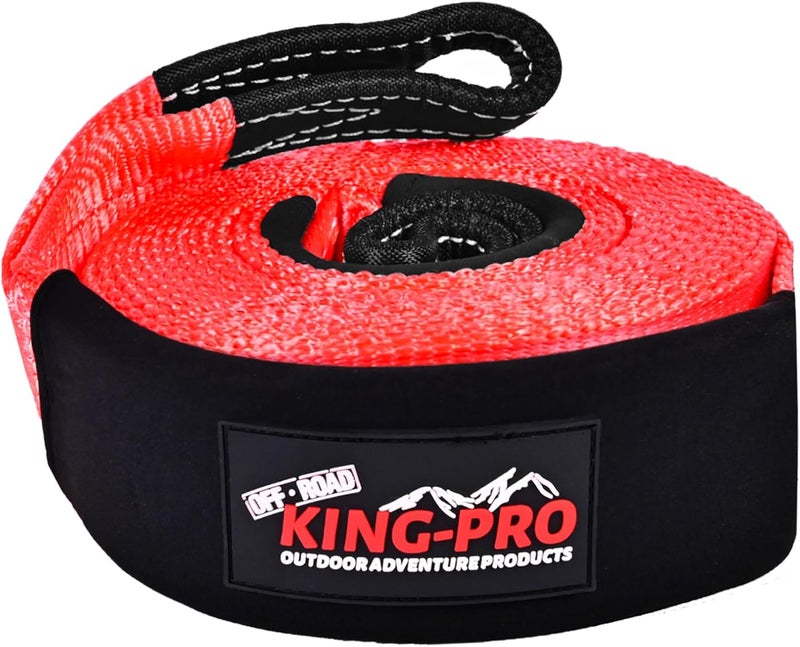KING-PRO Recovery Snatch Strap 3" x 20ft, 33,000lbs Breaking Strength with 23% Elongation, 100% Nylon Kinetic Towing Strap with Storage Bag for Truck SUV ATV Off Road - Image 1